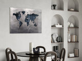 World Map Glass Wall Art