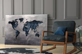 World Map Glass Wall Art