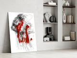 Red Thoughts Glass Wall Art