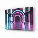 Neon Lights Glass Wall Art