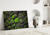 Mossy Stones Glass Wall Art