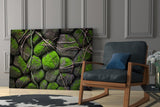 Mossy Stones Glass Wall Art