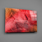 Macro Red Leaf Glass Wall Art