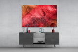 Macro Red Leaf Glass Wall Art