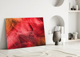 Macro Red Leaf Glass Wall Art