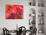 Macro Red Leaf Glass Wall Art