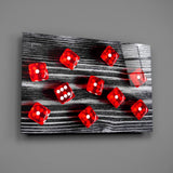 Dice Glass Wall Art