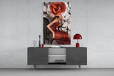 Flower Woman Glass Wall Art