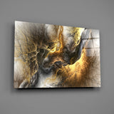 Golden Chaos Glass Wall Art