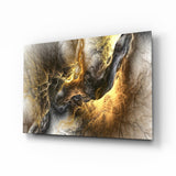 Golden Chaos Glass Wall Art