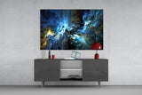 Cosmic Blue Glass Wall Art