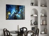 Cosmic Blue Glass Wall Art