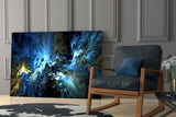 Cosmic Blue Glass Wall Art