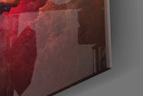 Red Chaos Glass Wall Art