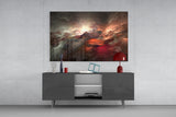 Red Chaos Glass Wall Art