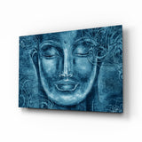 Mystical Blue Sculpture Glass Wall Art