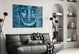 Mystical Blue Sculpture Glass Wall Art