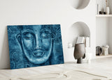 Mystical Blue Sculpture Glass Wall Art