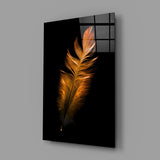 Copper Feather Glass Wall Art