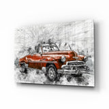 Red Chevrolet Glass Wall Art