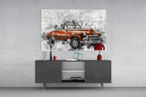 Red Chevrolet Glass Wall Art