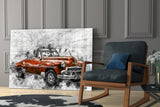 Red Chevrolet Glass Wall Art