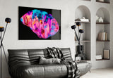 Abstract Pink Glass Wall Art