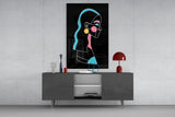 Abstract Colorful Portrait Glass Wall Art