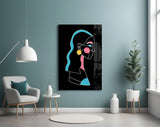 Abstract Colorful Portrait Glass Wall Art