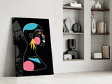 Abstract Colorful Portrait Glass Wall Art