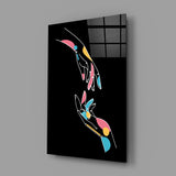 Abstract Colorful Hands Glass Wall Art