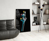 Abstract Colorful Flowers Glass Wall Art