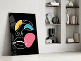 Abstract Colorful Face Glass Wall Art