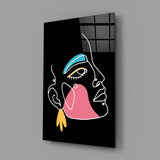 Abstract Colorful Portrait Glass Wall Art