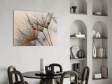 Cinnamon Dandelion Glass Wall Art