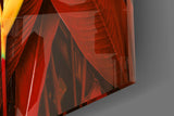 Red Leaves Glass Wall Art