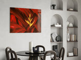 Red Leaves Glass Wall Art