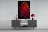 Red Leaf Glass Wall Art