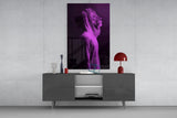 Purple Lion Head Glass Wall Art