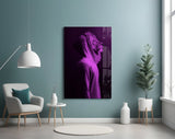 Purple Lion Head Glass Wall Art