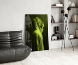 Green Lion Head Glass Wall Art