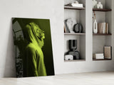 Green Lion Head Glass Wall Art