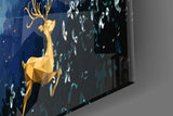 Golden Deers Glass Wall Art