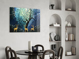 Golden Deers Glass Wall Art