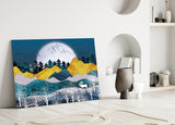 Illustration Landscape Glass Wall Art