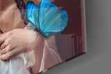 Butterfly Woman Glass Wall Art