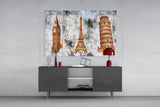 Famous Towers Glass Wall Art