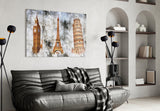 Famous Towers Glass Wall Art