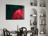 Red Umbrella Glass Wall Art