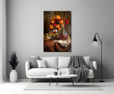 Chalice and Flowers Glass Wall Art